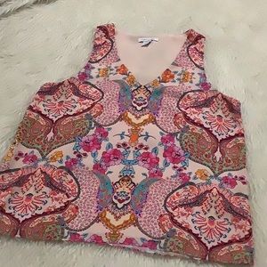 Tabitha Webb pink floral paisley top size large